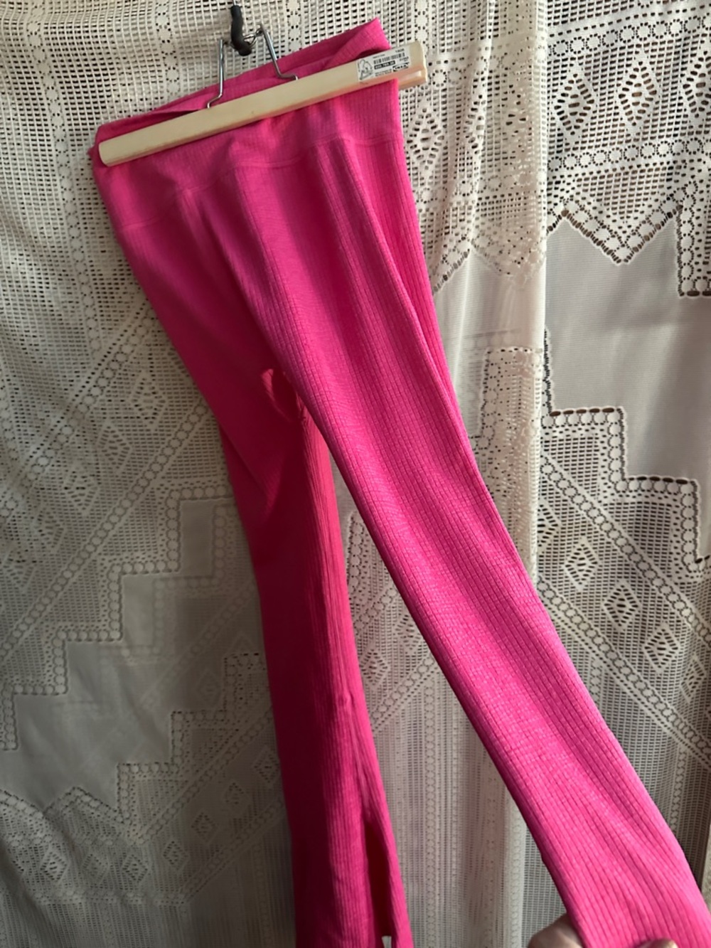 JoyLab Bright Pink Ribbed Flare Pants - Picture 4 of 4